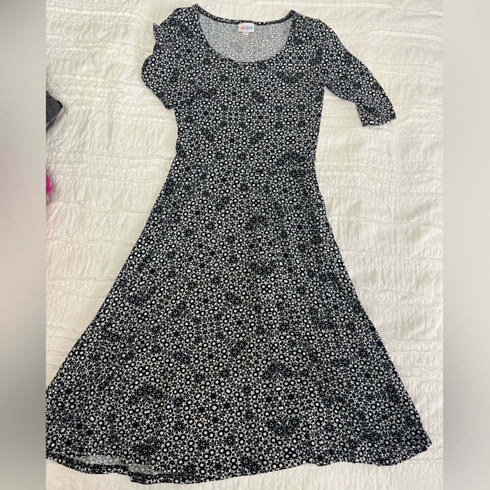 LuLaRoe Black and White Floral Dress